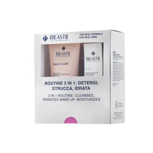 RILASTIL COFANETTO NATALE 3 IN 1 1 RILASTIL DAILY CARE OLIO LATTE DETERGENTE 200 ML + 1 RILASTIL AQUA MASCHERA VISO 30 ML - Farmacia Artemisia di Montecuollo Dott. Angelo snc