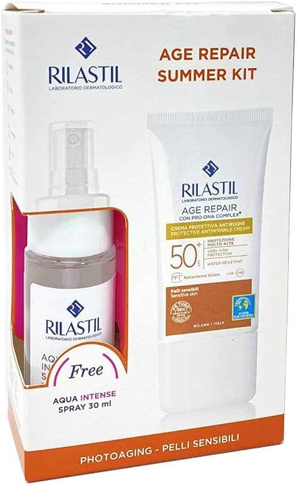 RILASTIL SUN PPT SPF 50+ AGE REPAIR 40 ML + RIL AQUA INTENSE SPRAY 30 ML - Farmacia Artemisia di Montecuollo Dott. Angelo snc