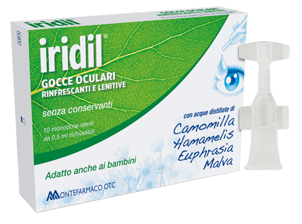 GOCCE OCULARI IRIDIL 10 AMPOLLE MONODOSE RICHIUDIBILI 0,5 ML - Farmacia Artemisia di Montecuollo Dott. Angelo snc