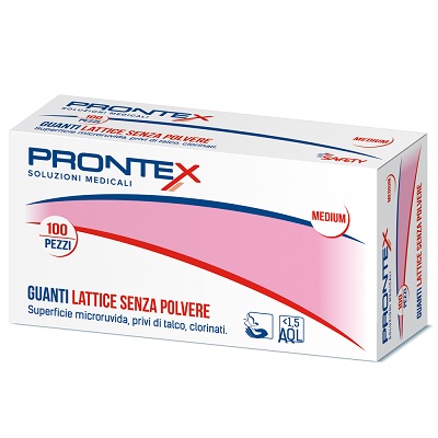 PRONTEX GUANTO IN LATTICE SENZA POLVERE MEDIO 100 PEZZI - Farmacia Artemisia di Montecuollo Dott. Angelo snc