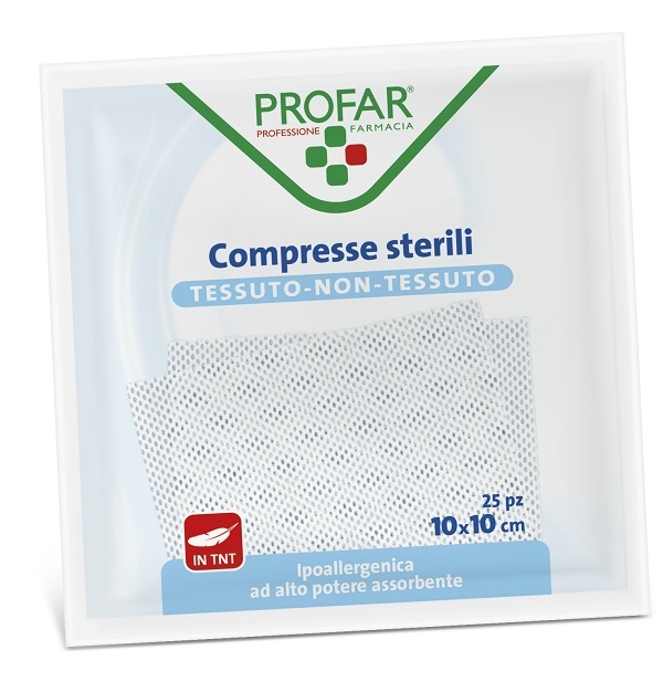 GARZA COMPRESSA TESSUTO NON TESSUTO 10X10 CM 25 PEZZI PROFAR - Farmacia Artemisia di Montecuollo Dott. Angelo snc