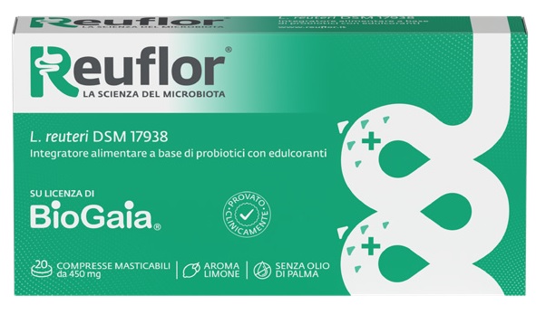 REUFLOR 20 COMPRESSE MASTICABILI AROMA LIMONE - Farmacia Artemisia di Montecuollo Dott. Angelo snc
