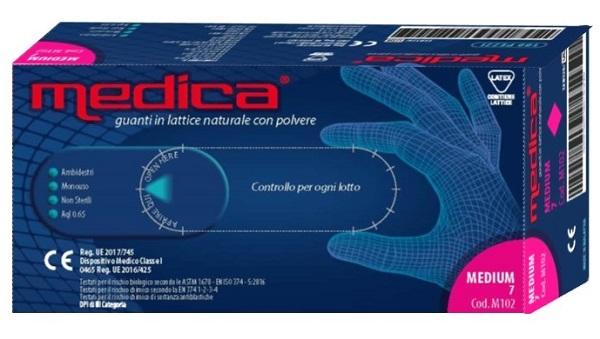 MEDICA GUANTO LATTICE N/STERILE CON POLVERE DM MISURA M 100 PEZZI - Farmacia Artemisia di Montecuollo Dott. Angelo snc
