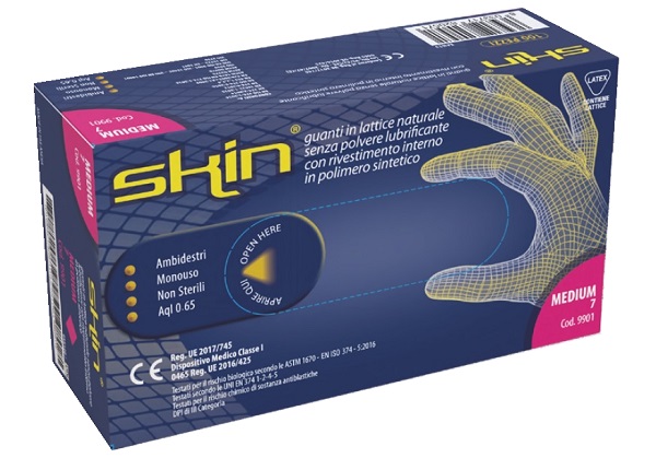 GUANTO IN LATTICE SENZA POLVERE LUBRIFICANTE SKIN L 100 PEZZI - Farmacia Artemisia di Montecuollo Dott. Angelo snc