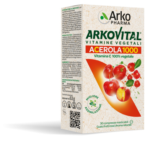 ARKOVITAL ACEROLA 1000 30 COMPRESSE MASTICABILI - Farmacia Artemisia di Montecuollo Dott. Angelo snc