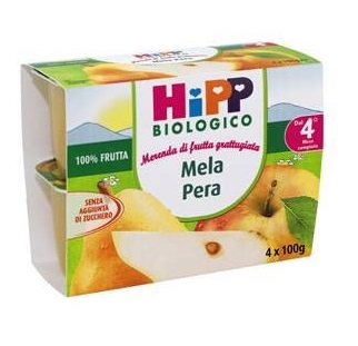 HIPP BIO FRUTTA GRATTUGGIATA MELA PERA 4X100 G - Farmacia Artemisia di Montecuollo Dott. Angelo snc