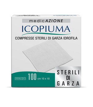 ICOPIUMA GARZA COMPRESSA IDROFILA 10X10CM 100 PEZZI - Farmacia Artemisia di Montecuollo Dott. Angelo snc