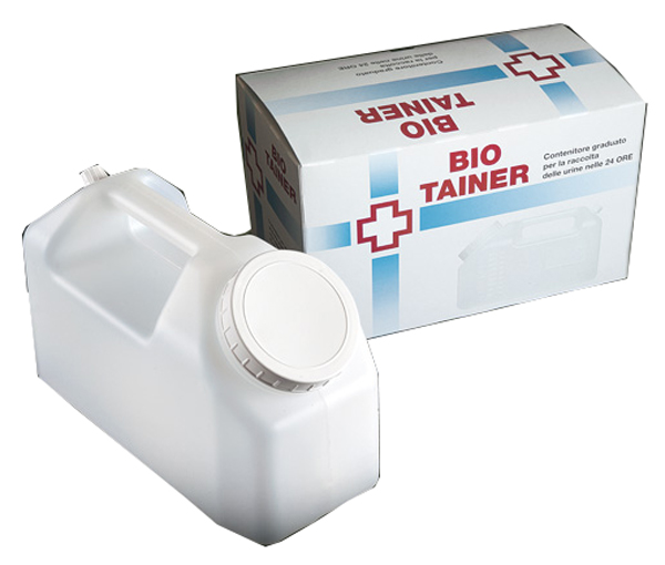 TANICA GRADUATA BIO TAINER PER RACCOLTA DI URINA NELLE 24 ORE 2500 ML CON TAPPINO DI PRELIEVO E MANICO 1 PEZZO - Farmacia Artemisia di Montecuollo Dott. Angelo snc