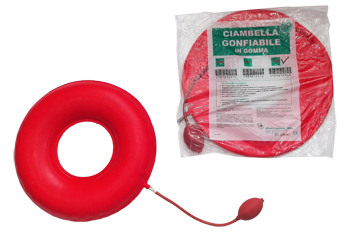 CIAMBELLA GONFIABILE PER INVALIDI IN GOMMA ROSSA TEAM DELUXE CON POMPA 45CM DIAMETRO - Farmacia Artemisia di Montecuollo Dott. Angelo snc