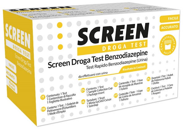 SCREEN DROGA TEST BENZODIAZEPINE TEST ANTIDROGA CON CONTENITORE URINA - Farmacia Artemisia di Montecuollo Dott. Angelo snc