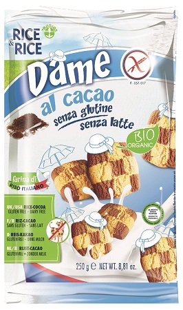 RICE&RICE DAME DI RISO CON CACAO SENZA LATTE 250 G - Farmacia Artemisia di Montecuollo Dott. Angelo snc