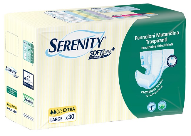 PANNOLONE MUTANDINA PER INCONTINENZA SERENITY SOFTDRY+ EXTRA TAGLIA LARGE 30 PEZZI - Farmacia Artemisia di Montecuollo Dott. Angelo snc