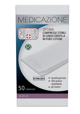 GARZA SILVER CROSS COTONE 10X10 CM 50 PEZZI - Farmacia Artemisia di Montecuollo Dott. Angelo snc