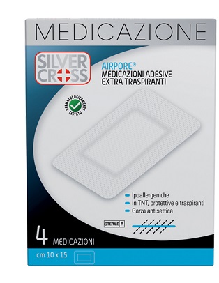 SILVER CROSS AIRPORE MEDICAZIONE 10X15 CM 4 PEZZI - Farmacia Artemisia di Montecuollo Dott. Angelo snc