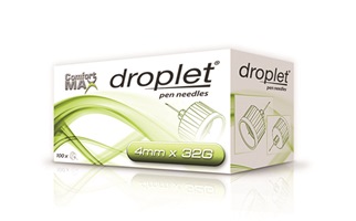 AGO PER PENNA DA INSULINA DROPLET COMFORT MAX 32 GAUGE 4 MM 100 PEZZI - Farmacia Artemisia di Montecuollo Dott. Angelo snc