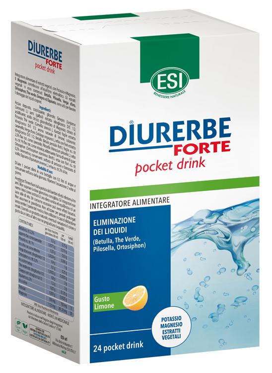 ESI DIURERBE FORTE POCKET DRINK LIMONE 24 X 20 ML - Farmacia Artemisia di Montecuollo Dott. Angelo snc