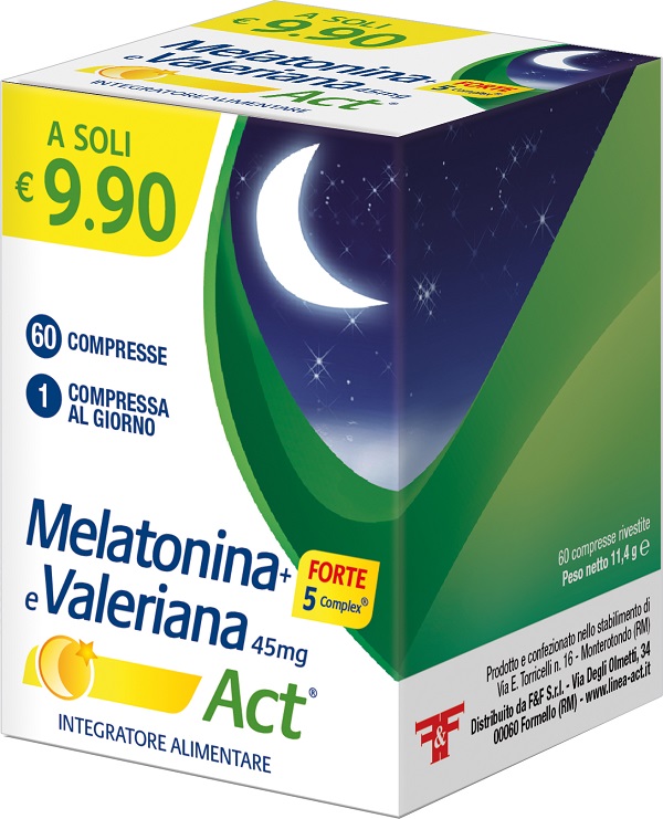 MELATONINA+FORTE 5 COMPLEX E VALERIANA ACT 60 COMPRESSE - Farmacia Artemisia di Montecuollo Dott. Angelo snc