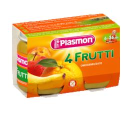 PLASMON OMOGENEIZZATO 4 FRUTTI 2 X 104 G - Farmacia Artemisia di Montecuollo Dott. Angelo snc