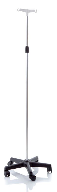ASTA FLEBO IN ALLUMINIO ANODIZZATO BASE IN POLIPROPILENE SU RUOTE 2 GANCI ALTEZZA REGOLABILE 133-230 CM SKEMA - Farmacia Artemisia di Montecuollo Dott. Angelo snc