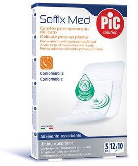 CEROTTO PIC SOFFIX MED IN TNT CON TAMPONE CENTRALE ASSORBENTE STERILE MONOUSO 10X12 CM ANTIBATTERICO 5 PEZZI - Farmacia Artemisia di Montecuollo Dott. Angelo snc