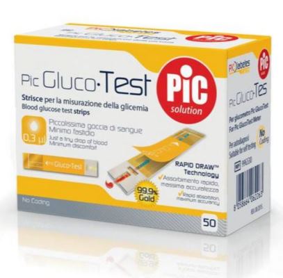 STRISCE MISURAZIONE GLICEMIA PIC GLUCOTEST 50 PEZZI - Farmacia Artemisia di Montecuollo Dott. Angelo snc