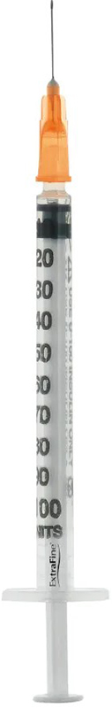 SIRINGA PER INSULINA EXTRAFINE 1ML 100 UI AGO REMOVIBILE 25 GAUGE 0,5X16 MM 1 PEZZO - Farmacia Artemisia di Montecuollo Dott. Angelo snc