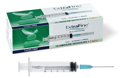 SIRINGA EXTRAFINE 5 ML GAUGE 23 0,60X30MM 10 PEZZI - Farmacia Artemisia di Montecuollo Dott. Angelo snc