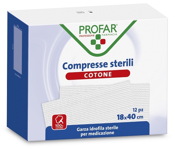 GARZA IDROFILA PROFAR COMPRESSA STERILE 18X40 CM 12 PEZZI - Farmacia Artemisia di Montecuollo Dott. Angelo snc