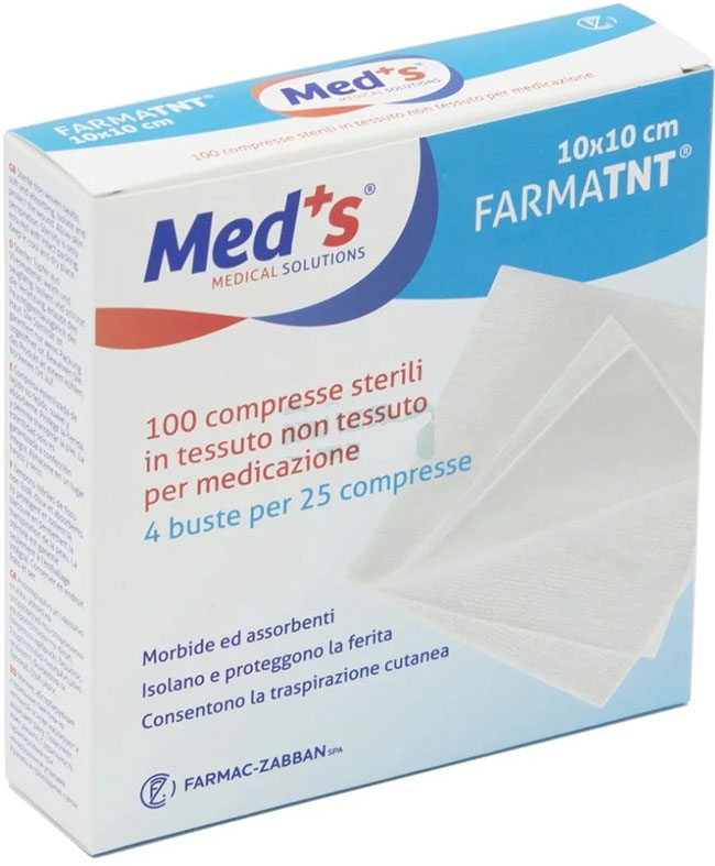 GARZA COMPRESSA MEDS TESSUTO NON TESSUTO 10X10CM 100 PEZZI - Farmacia Artemisia di Montecuollo Dott. Angelo snc