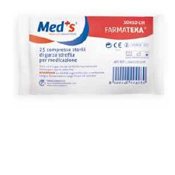 GARZA COMPRESSA IDROFILA MEDS FARMATEXA 12/8 10X10CM 25 PEZZI - Farmacia Artemisia di Montecuollo Dott. Angelo snc