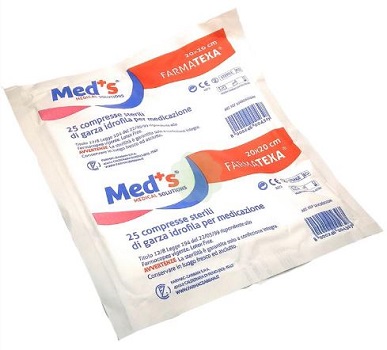 GARZA COMPRESSA IDROFILA MEDS FARMATEXA 12/8 20X20CM 25 PEZZI - Farmacia Artemisia di Montecuollo Dott. Angelo snc