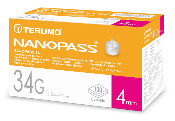 AGO PER PENNA DA INSULINA NANOPASS 34 GAUGE LUNGHEZZA 4 MM 100 PEZZI - Farmacia Artemisia di Montecuollo Dott. Angelo snc
