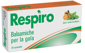 CARAMELLE BALSAMICHE PER LA GOLA RESPIRO GUSTO MENTA MANDARINO 24 PEZZI - Farmacia Artemisia di Montecuollo Dott. Angelo snc