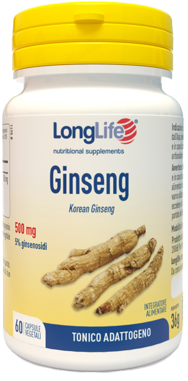 LONGLIFE GINSENG 5% 60 CAPSULE VEGETALI - Farmacia Artemisia di Montecuollo Dott. Angelo snc