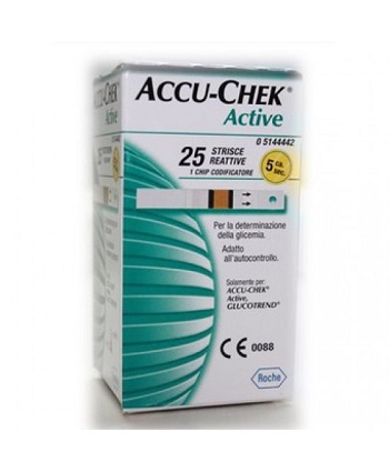 STRISCE MISURAZIONE GLICEMIA ACCU-CHEK ACTIVE STRIPS 25 PEZZI INF RETAIL - Farmacia Artemisia di Montecuollo Dott. Angelo snc