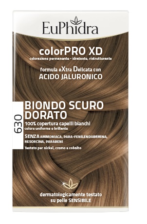EUPHIDRA COLORPRO XD 630 BIONDO SCURO DORATO GEL COLORANTE CAPELLI IN FLACONE + ATTIVANTE + BALSAMO + GUANTI - Farmacia Artemisia di Montecuollo Dott. Angelo snc