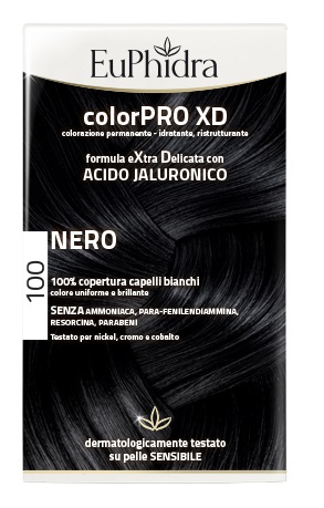 EUPHIDRA COLORPRO XD 100 NERO GEL COLORANTE CAPELLI IN FLACONE + ATTIVANTE + BALSAMO + GUANTI - Farmacia Artemisia di Montecuollo Dott. Angelo snc