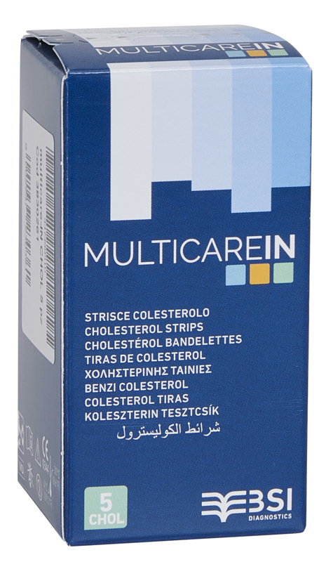 TEST COLESTEROLEMIA MULTICARE IN COLESTEROLO IN STRISCE CON ASPIRAZIONE CAPILLARE 5 PEZZI - Farmacia Artemisia di Montecuollo Dott. Angelo snc