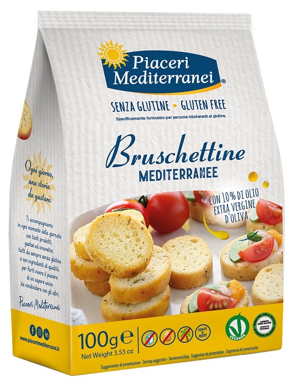 PIACERI MEDITERRANEI BRUSCHETTINE 100 G - Farmacia Artemisia di Montecuollo Dott. Angelo snc