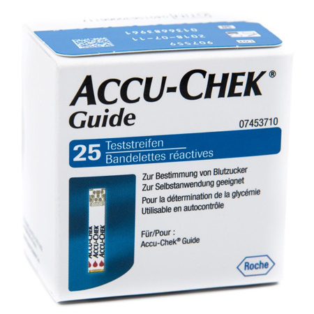 STRISCE MISURAZIONE GLICEMIA ACCU-CHEK GUIDE 25 PEZZI CONFEZIONE RETAIL - Farmacia Artemisia di Montecuollo Dott. Angelo snc
