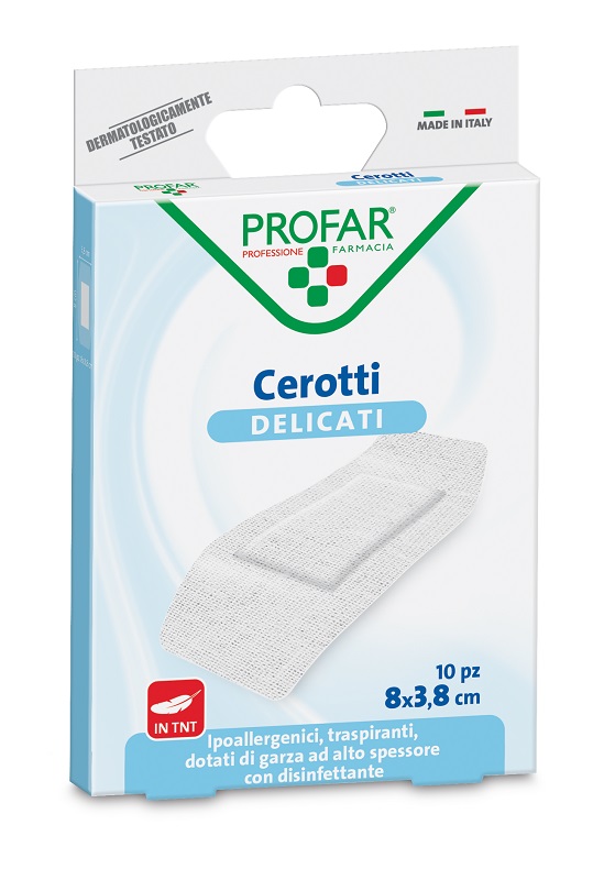 CEROTTO TESSUTO NON TESSUTO DELICATO SUPER 8X3,8 CM 10 PEZZI PROFAR - Farmacia Artemisia di Montecuollo Dott. Angelo snc