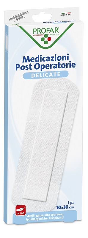 MEDICAZIONE POST OPERATORIA STERILE GARZA ANTIADERENTE 10X30 CM 3 PEZZI PROFAR - Farmacia Artemisia di Montecuollo Dott. Angelo snc