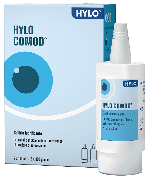 HYLO-COMOD GOCCE OCULARI IALURONATO DI SODIO 0,1% 2 FLACONC INI DA 10 ML - Farmacia Artemisia di Montecuollo Dott. Angelo snc