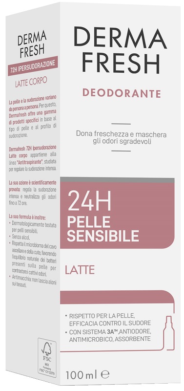 DERMAFRESH 24H PELLE SENSIBILE LATTE 100 ML - Farmacia Artemisia di Montecuollo Dott. Angelo snc