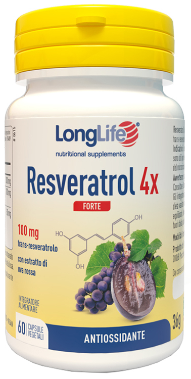 LONGLIFE RESVERATROL 4X FORTE 60 CAPSULE VEGETALI - Farmacia Artemisia di Montecuollo Dott. Angelo snc