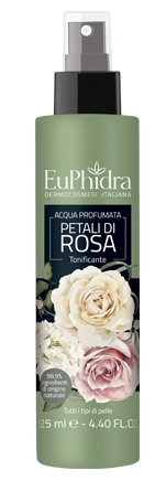 EUPHIDRA ACQUA PROFUMATA ROSA IN FLACONE CON ETICHETTA POMPA SPRAY - Farmacia Artemisia di Montecuollo Dott. Angelo snc