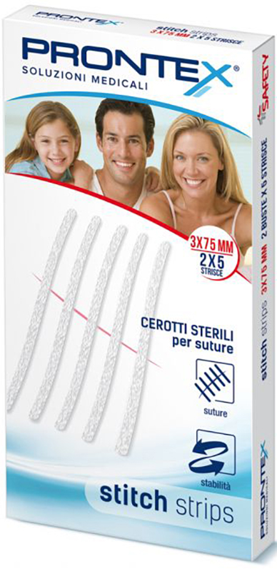 PRONTEX STITCH STRIPS 3X75 10 PEZZI - Farmacia Artemisia di Montecuollo Dott. Angelo snc
