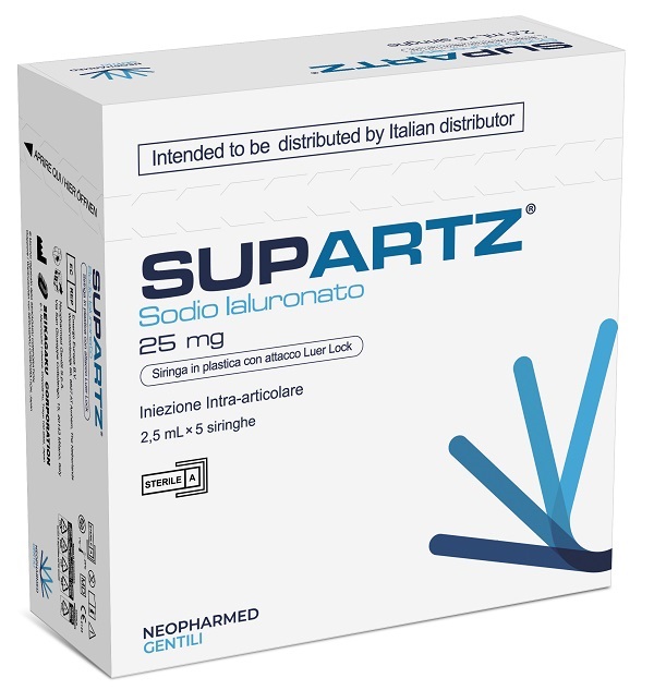 SIRINGA PRERIEMPITA INTRA-ARTICOLARE SUPARTZ ACIDO IALURONICO 25 MG 2,5 ML 5 PEZZI - Farmacia Artemisia di Montecuollo Dott. Angelo snc