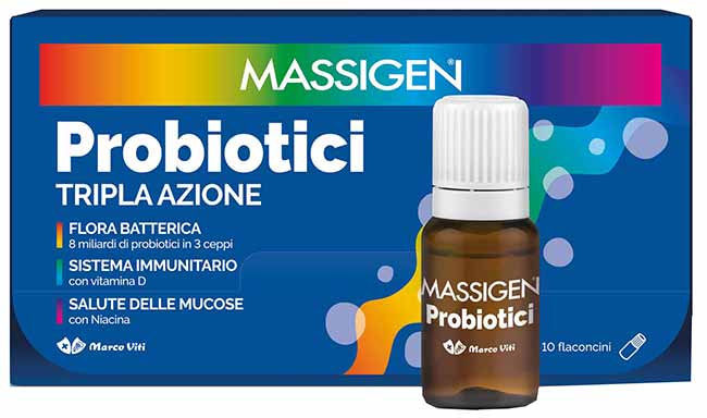 MASSIGEN PROBIOTICI 10 FLACONCINI X 8 ML PREZZO PIENO - Farmacia Artemisia di Montecuollo Dott. Angelo snc