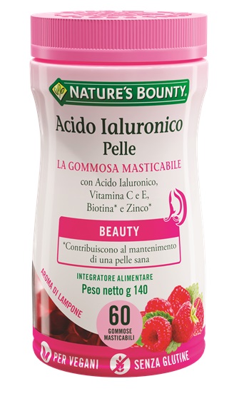 NATURE'S BOUNTY ACIDO IALURONICO PELLE 60 GOMMOSE MASTICABILI - Farmacia Artemisia di Montecuollo Dott. Angelo snc